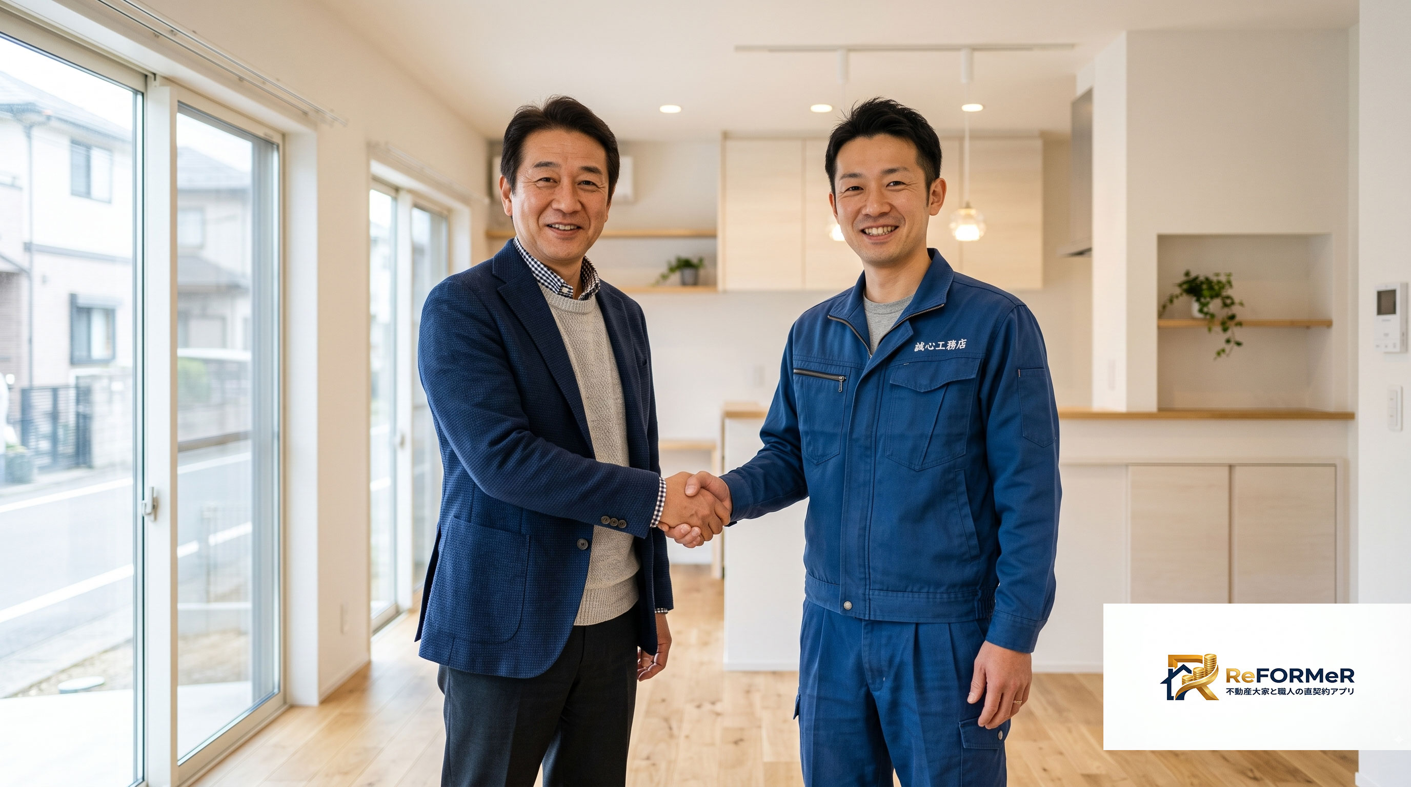 不動産投資家（大家）と職人が直接つながるイメージ